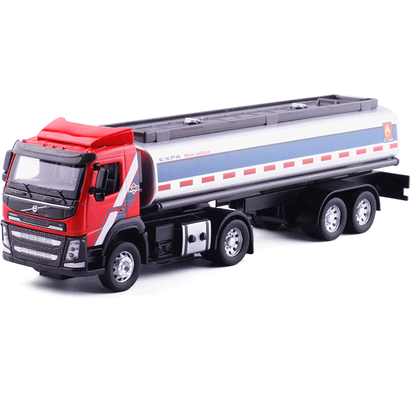 彩珀合金沃尔沃授权集装箱货柜车油罐车拖挂车小汽车模型玩具