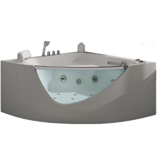 果敢双人情侣浴缸三角扇形亚克力817冲浪按摩恒温加热浴盆1.35米