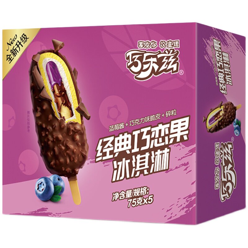 伊利巧乐兹经典巧恋果冰淇淋雪糕75g*5支 - 天猫超市