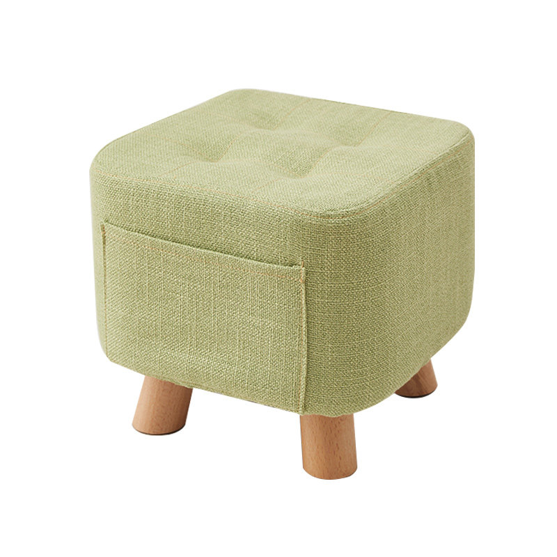 家用矮凳实木换鞋凳板凳成人沙发椅子时尚布艺小凳子坐墩客厅方凳
