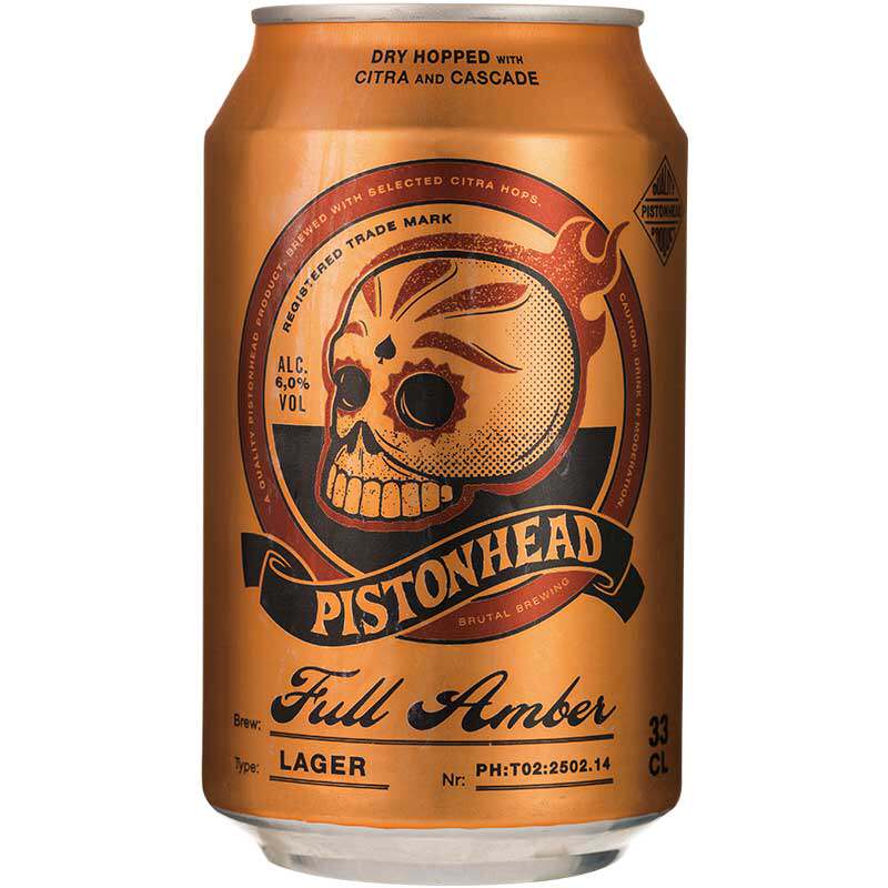 瑞典骷髅头琥珀黄啤酒精酿拉格整箱装330ml*24听清仓临期原装进口