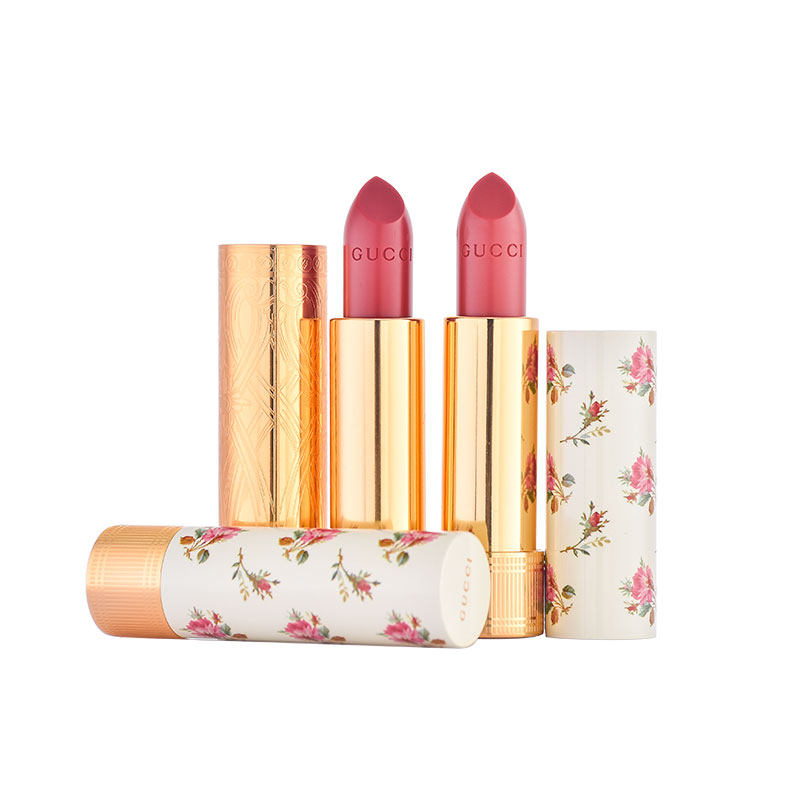 现货古驰gucci 口红新款金管小碎花缎面唇膏25 500 302 308 505