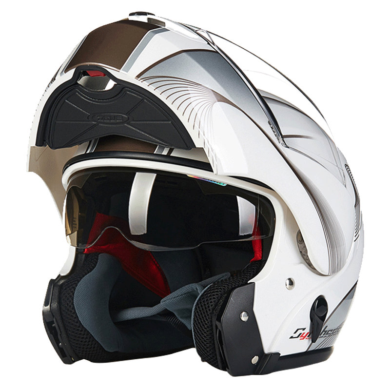 瑞狮摩托车头盔男春夏季个性双镜片揭面盔多功能组合全盔半盔四季