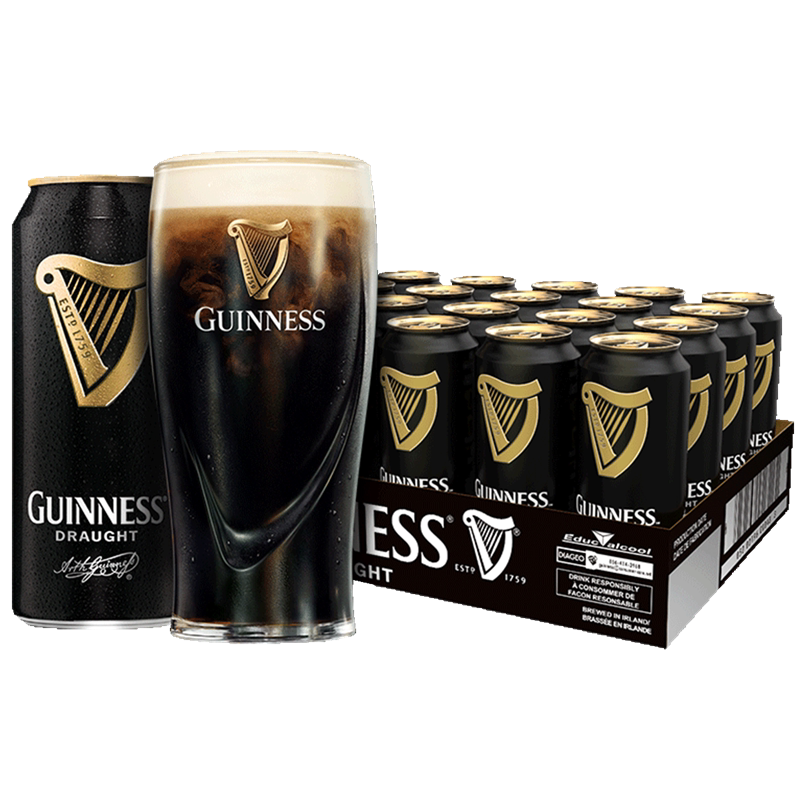 guinness健力士司陶特进口啤酒440mlx24听pk黑啤 整箱罐装