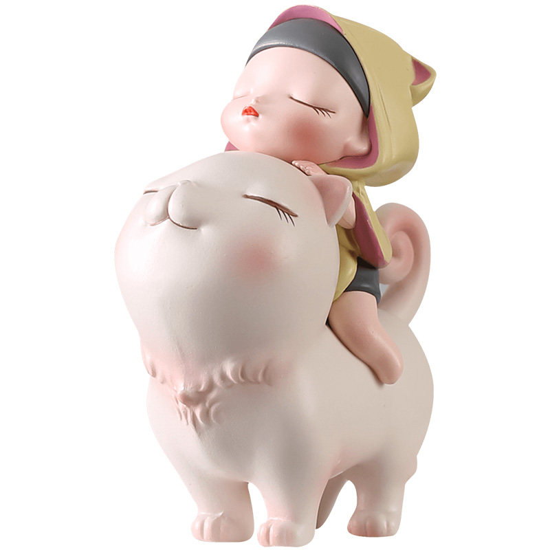 q版白夜童话摆件猫将军家居可爱桌面小装饰品闺蜜女生日礼物创意