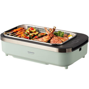 麦饭石电烧烤炉无烟不粘家用电烤盘韩式烤肉机涮烤煎炒火锅一体锅