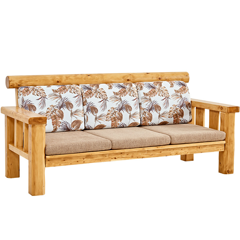 全柏木单人沙发双人三人实木凉椅组合原生态整木沙发原木客厅家具