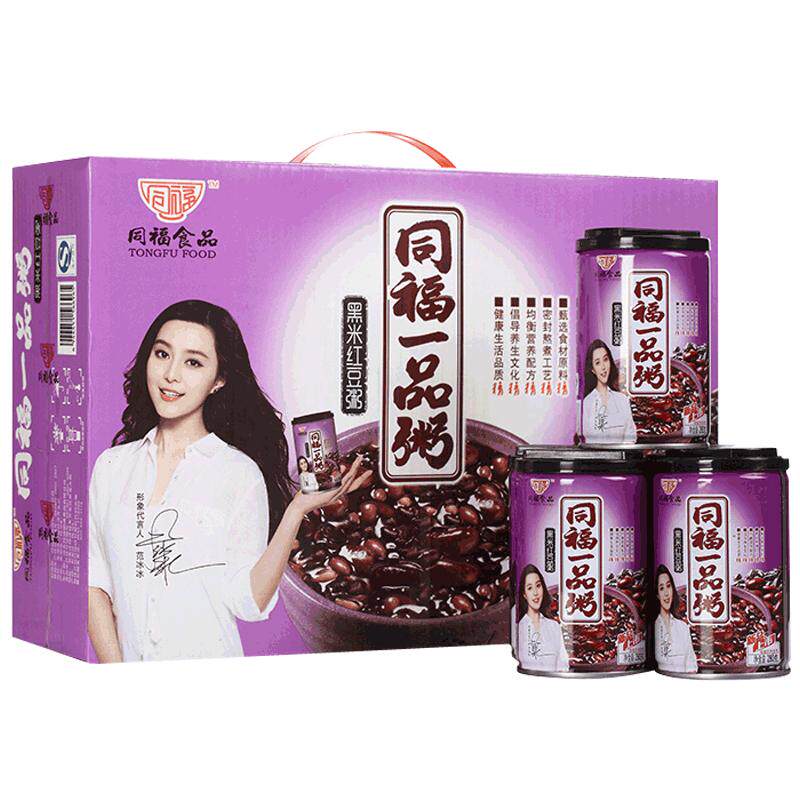 同福 黑米红豆罐粥 280g*10罐