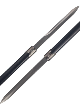 黑色不锈钢一体双剑防身小剑短剑