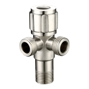 三角阀全铜家用冷热水角阀热水器加厚304不锈钢一进二出阀门开关