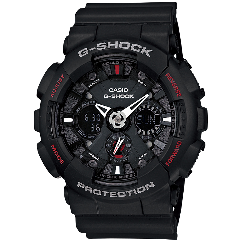 casio卡西欧手表男g-shock双显大表盘运动男表ga-120-1a - casio手表