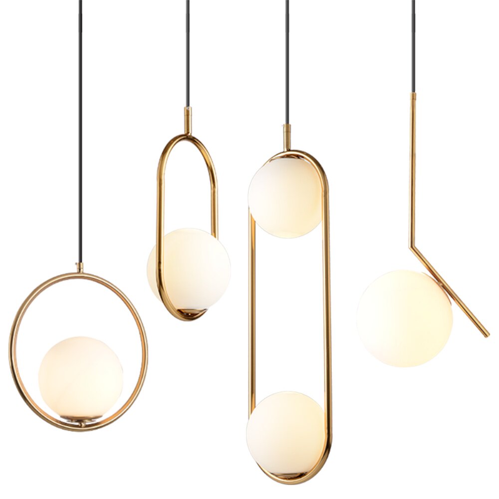 北欧卧室床头小吊灯现代简约个性创意轻奢吊线灯吧台网红圆球吊灯