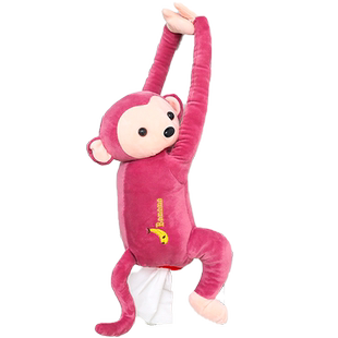 创意皮皮猴子纸巾抽盒汽车用品大全抽挂式车载椅背抽纸盒卡通可爱