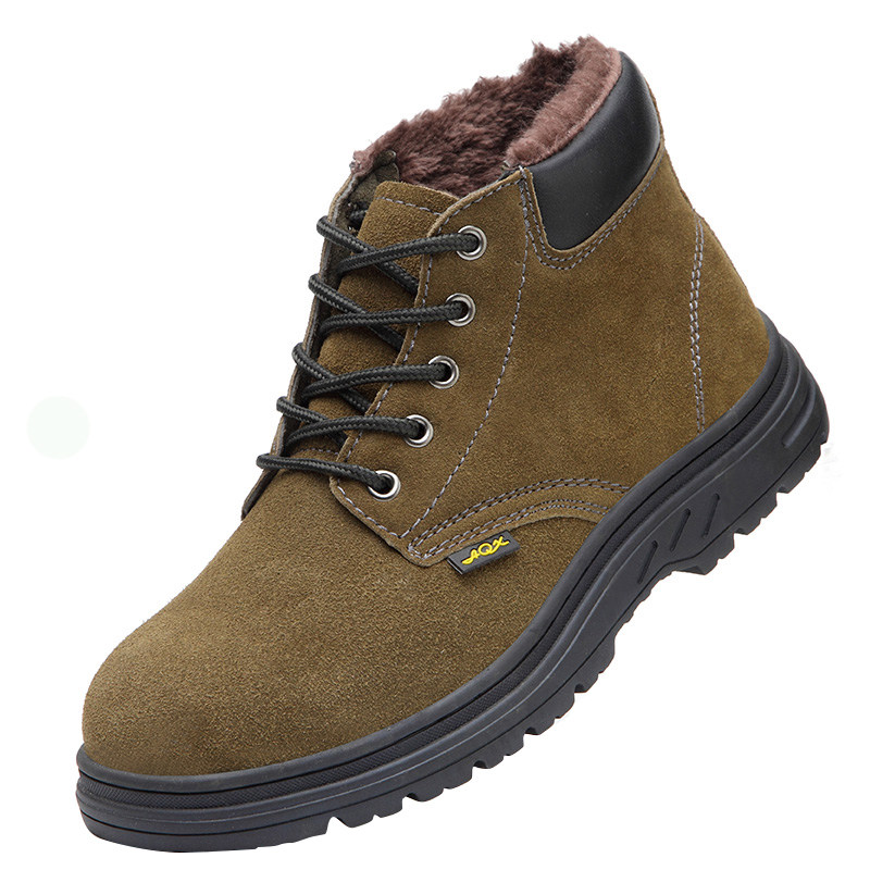 劳保鞋男高帮冬季棉鞋钢包头防砸防刺穿真皮防烫电焊工安全工作鞋