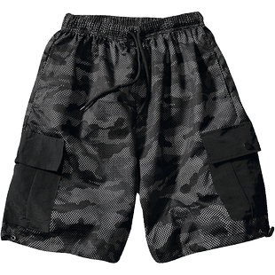 夏季新款宽松男士网布迷彩沙滩裤