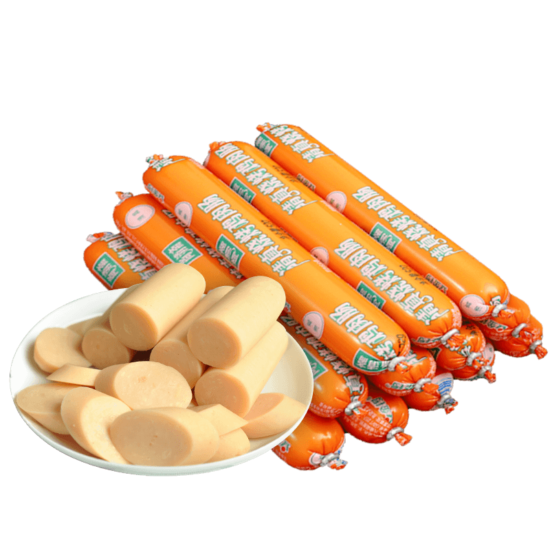 金锣鸡肉火腿肠清真烧烤鸡肉肠整箱批发烧烤肠煎炸牛肉肠小零食