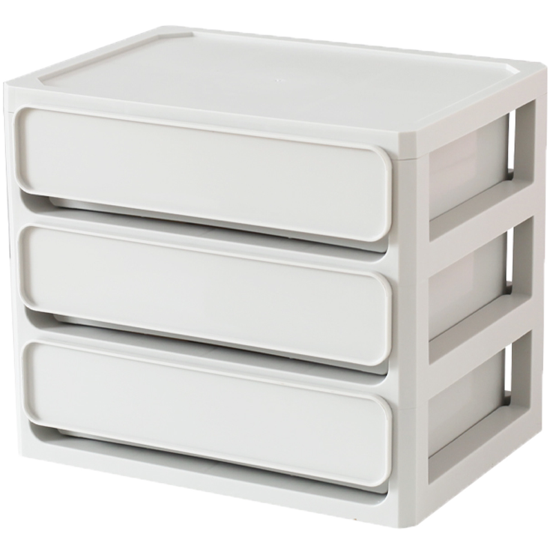 简约桌面收纳盒抽屉式办公室文件柜宿舍学生文具杂物塑料多层储物_5折