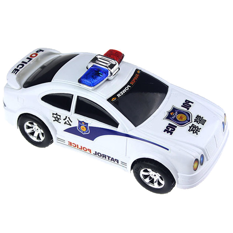 小孩玩具电动带音乐万向男孩仿真警车万象小汽车会拐弯警笛越野车