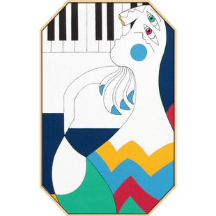 毕加索装饰画玄关过道竖版抽象画挂画毕加索油画现代客厅壁画梦