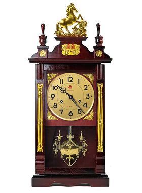 三五牌挂钟机械钟实木打点报时座钟中式复古客厅家用上弦发条台钟