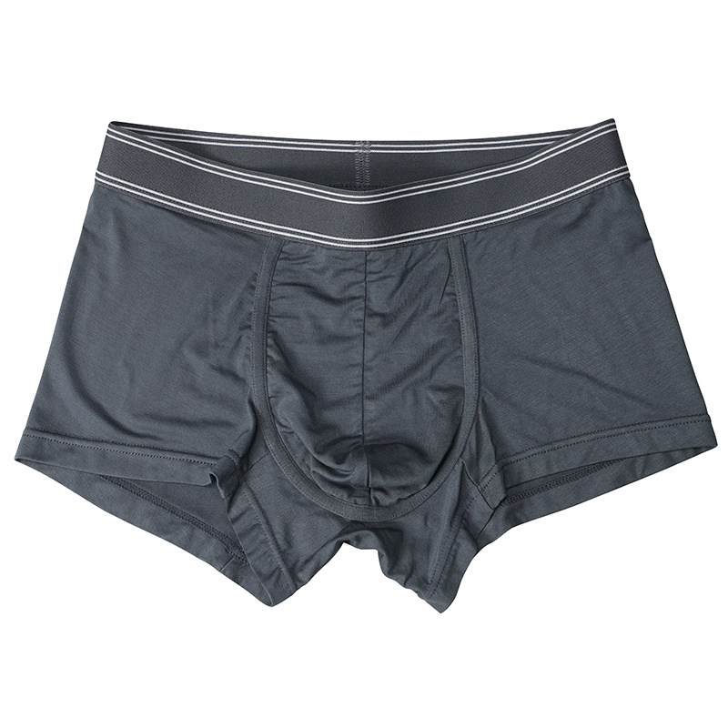 3条 野原先生夏季男士内裤薄透气宽松平角裤纯色抗菌低中腰莫代尔