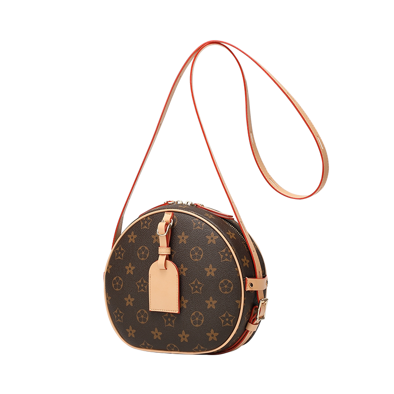 小圆形包包女包2019新款潮时尚简约印花百搭2020单肩斜挎软圆饼包