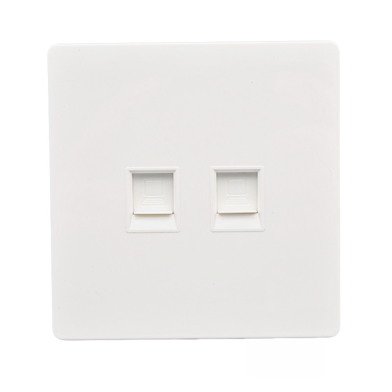 双口六类网络电脑插座86型二位千兆网络模块2个cat6网线插口面板