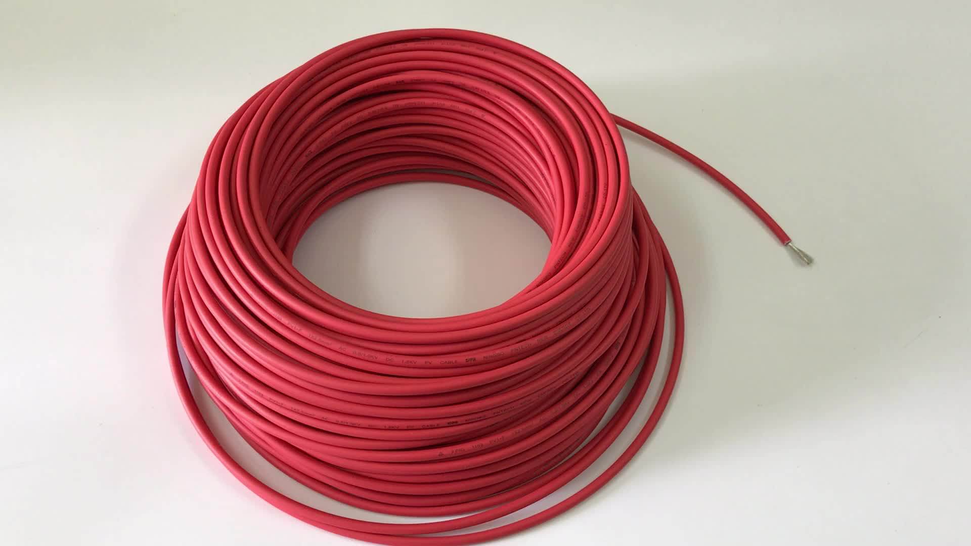 高品质的单芯 pv1-f 1 * 4平方毫米用于电站的光伏太阳能电缆,含镀锡