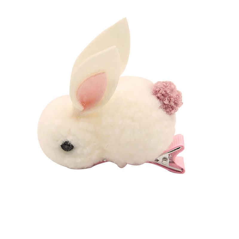 儿童发饰女宝宝可爱萌萌哒兔子发夹小女孩边夹婴儿头饰品布艺发卡