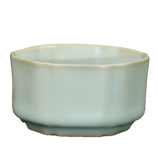 稀缺柏采窑六棱杯br-05小 停产老釉粉青六方杯茶杯汝窑六角杯茶具