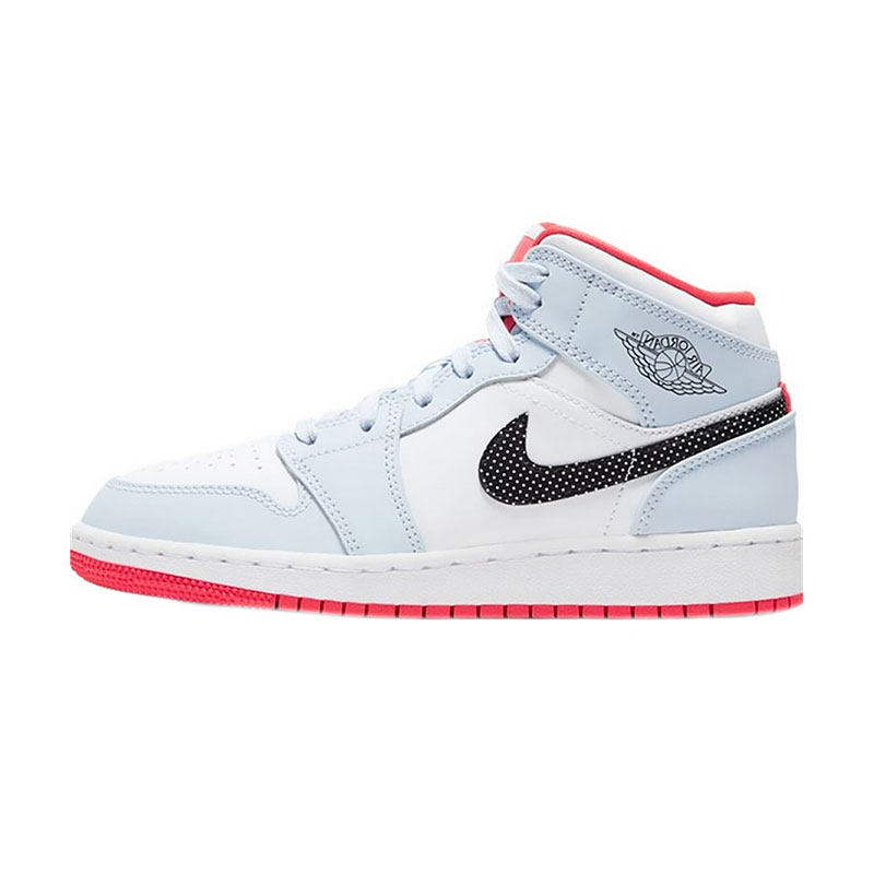 air jordan 1 mid aj1 浅蓝冰蓝白红蓝反光蓝中帮女鞋 555112-400