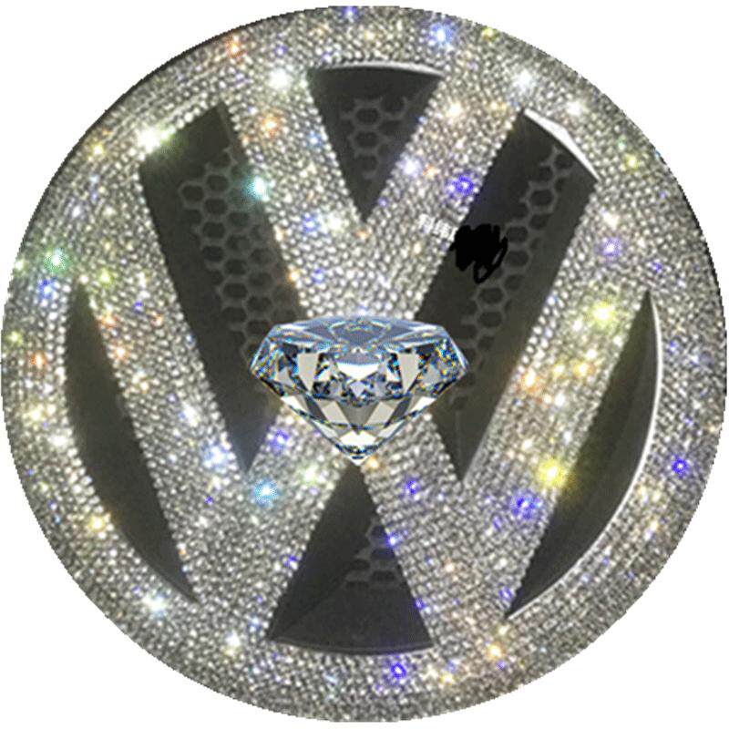 适用于镶钻大众途观速腾高尔夫polo凌度捷达cc车标改装饰车贴钻石