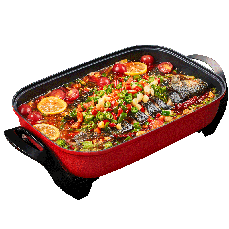 九阳多功能电火锅锅烧烤一体锅家用插电煮锅电炒锅电热锅4-6-10人