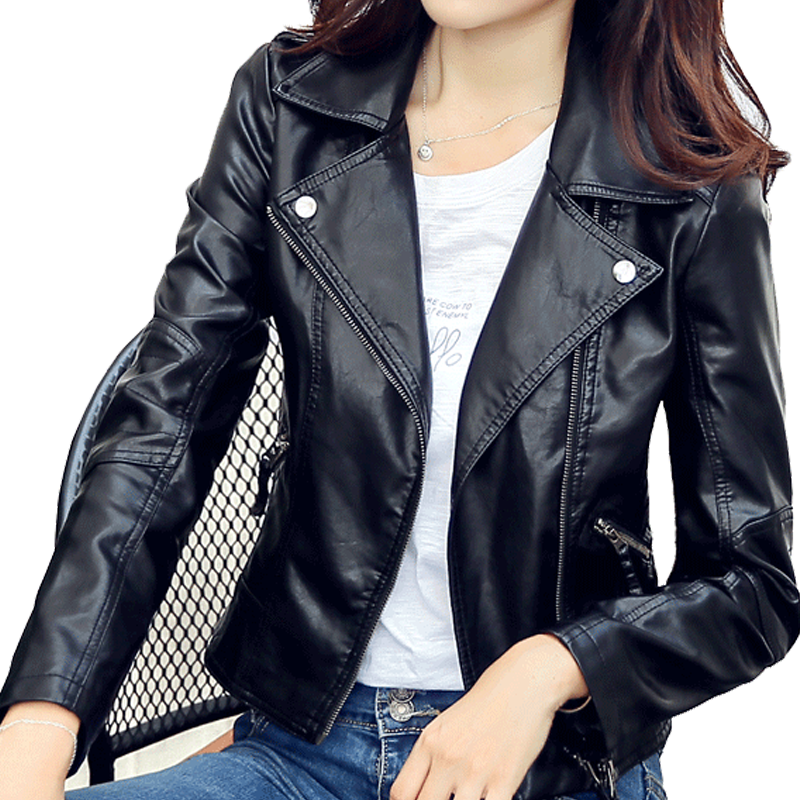 皮衣外套女2019新款春秋加绒加厚女款短款修身机车皮夹克女小韩版