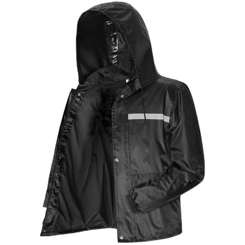 雨衣外套男式上衣防暴雨雨衣半身男单件劳保短款防水雨衣雨裤套装