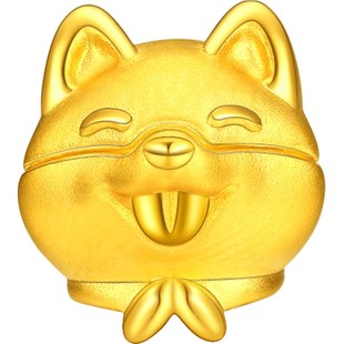 潮宏基 秋田 生肖狗黄金转运珠足金3d硬金男女大小版v f 券     券后