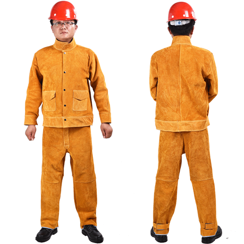 电焊工作服防烫隔热耐高温防火花围裙焊工长袖电焊牛皮透气防护服