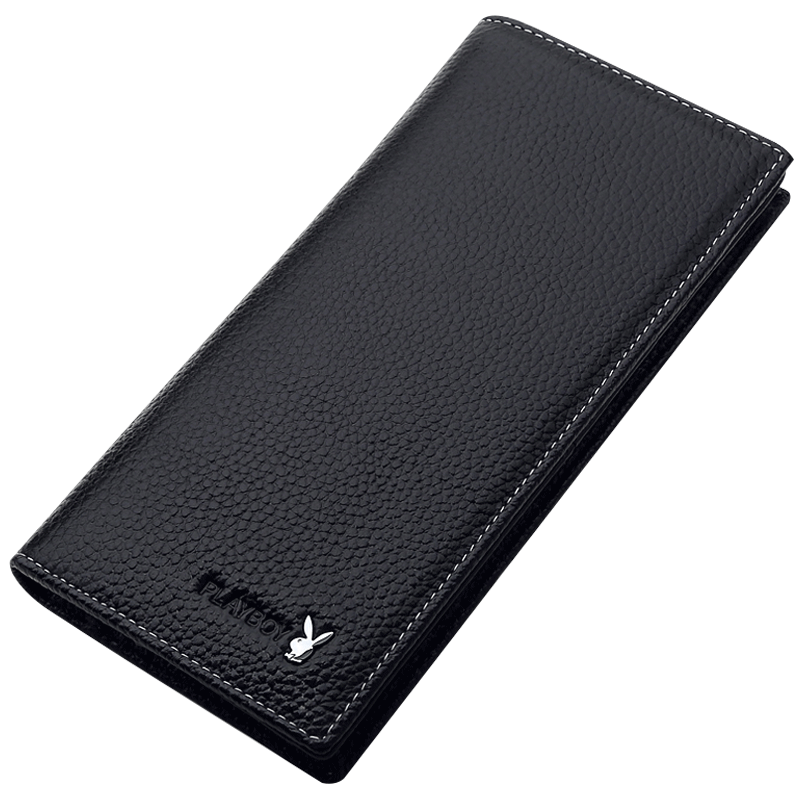 花花公子钱包男士长款薄真皮正品皮夹男韩版竖款头层牛皮学生钱夹