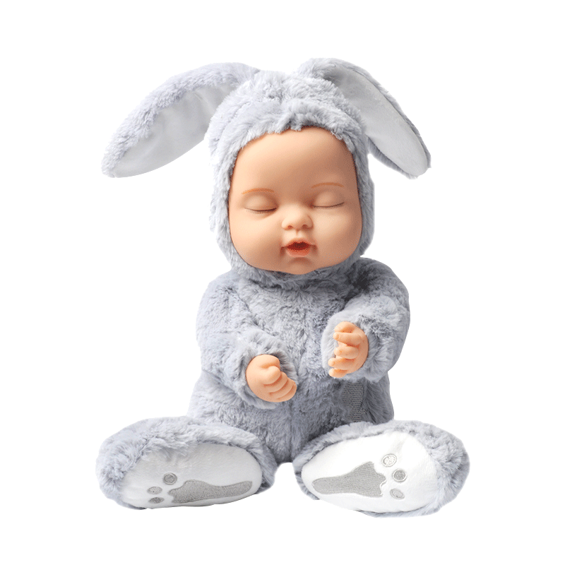比伯娃娃bieber宝宝可爱玩偶大兔子儿童仿真睡眠娃娃毛绒玩具公仔