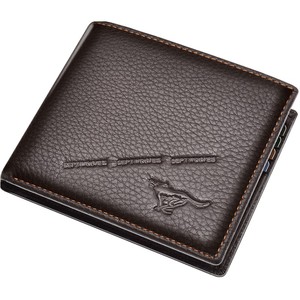 正品七匹狼纯牛皮男士短款真皮钱包