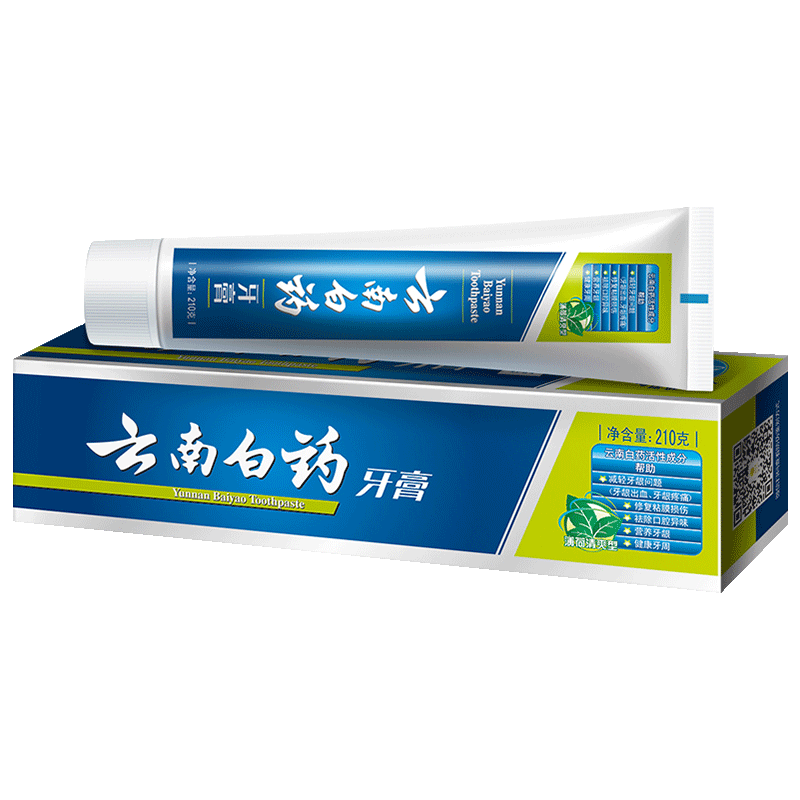 云南白药牙膏210g薄荷味清新口气大容量清火口腔牙龈_8折现价28.9元
