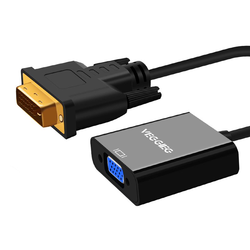 唯格dvi转vga转接头24 1转vga连接线1080p高清转换器显示器显卡vga带