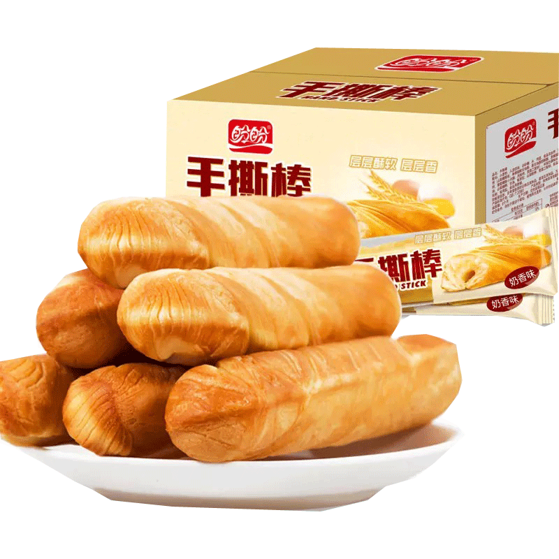 盼盼手撕棒法式软面包1000g办公室早餐休闲零食糕点礼盒整箱700g_2