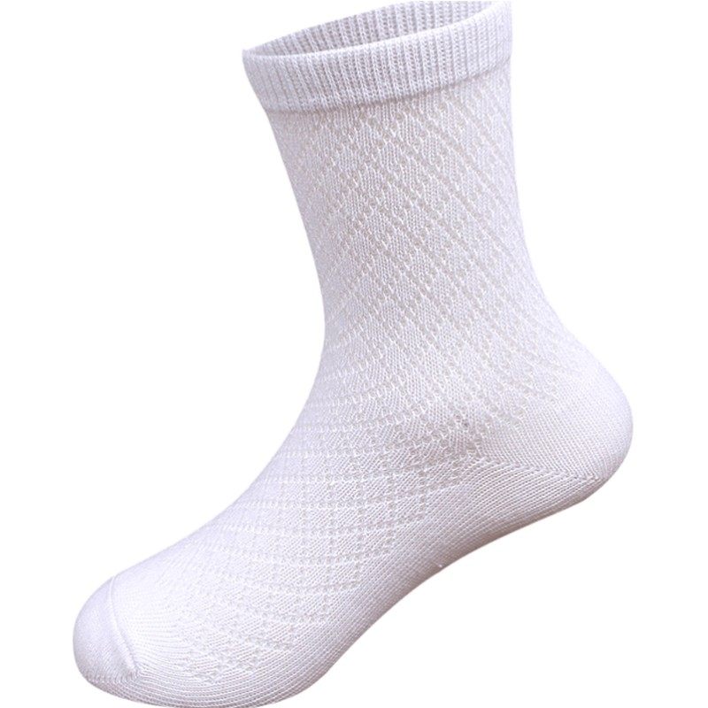 六指鼠儿童白色袜子女童男童白袜纯棉袜小学生夏季薄款春秋款中筒