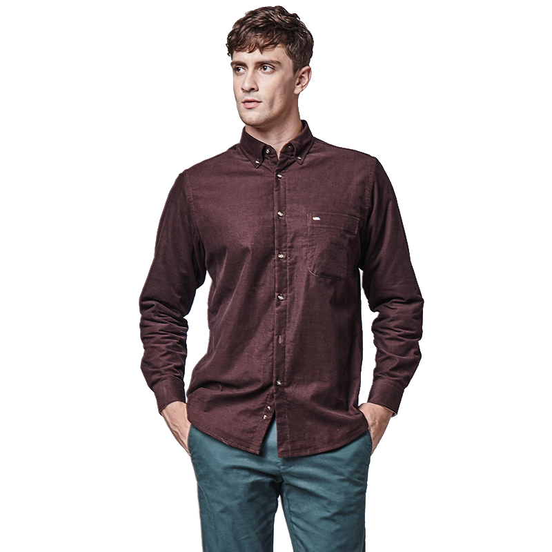 他他商城 男装 ucla长袖衬衫 2018冬季新品 商务休闲男士加厚夹棉双层