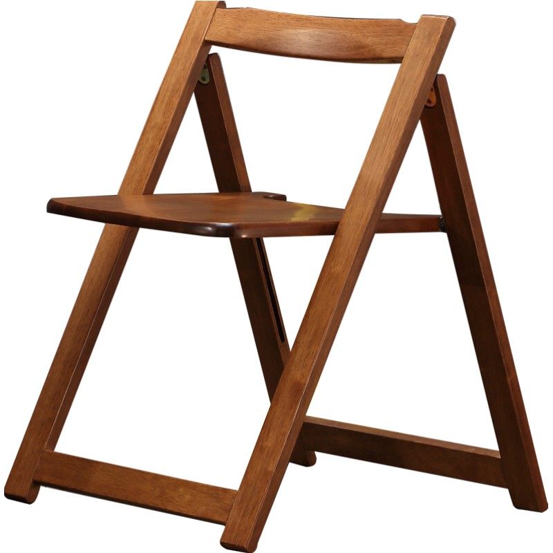 沃购进口全实木折叠餐椅简约餐厅家具简易小家用休闲靠背椅子坐椅