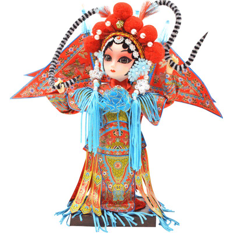 绢人北京特色礼物娟人摆件京剧脸谱戏曲人物 京剧娃娃出国小礼品