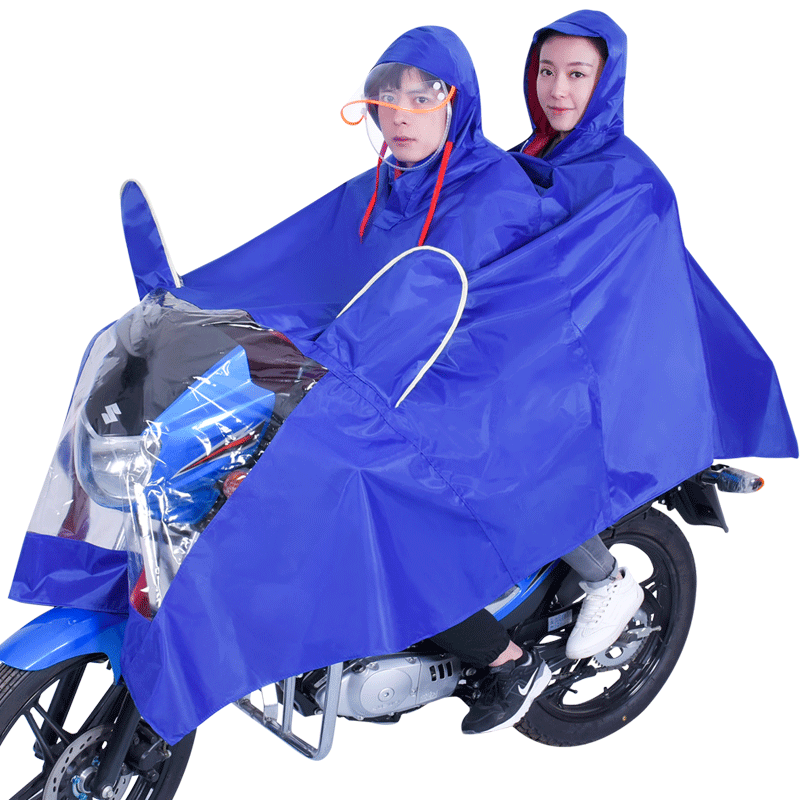 xd双人雨衣电动车雨披摩托车加大加厚男女成人电瓶车双人雨披雨衣_不