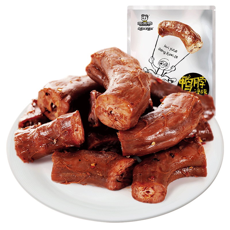 周黑鸭 卤鸭脖215g 经典大包装 熟食卤味零食 麻辣小吃