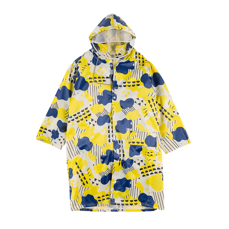 儿童雨衣小学生雨披男女童双帽檐加厚防水宝宝小孩雨衣带书包位-卓菲